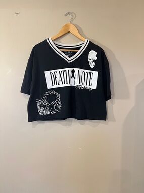 Death Note Black Graphic Crop Top